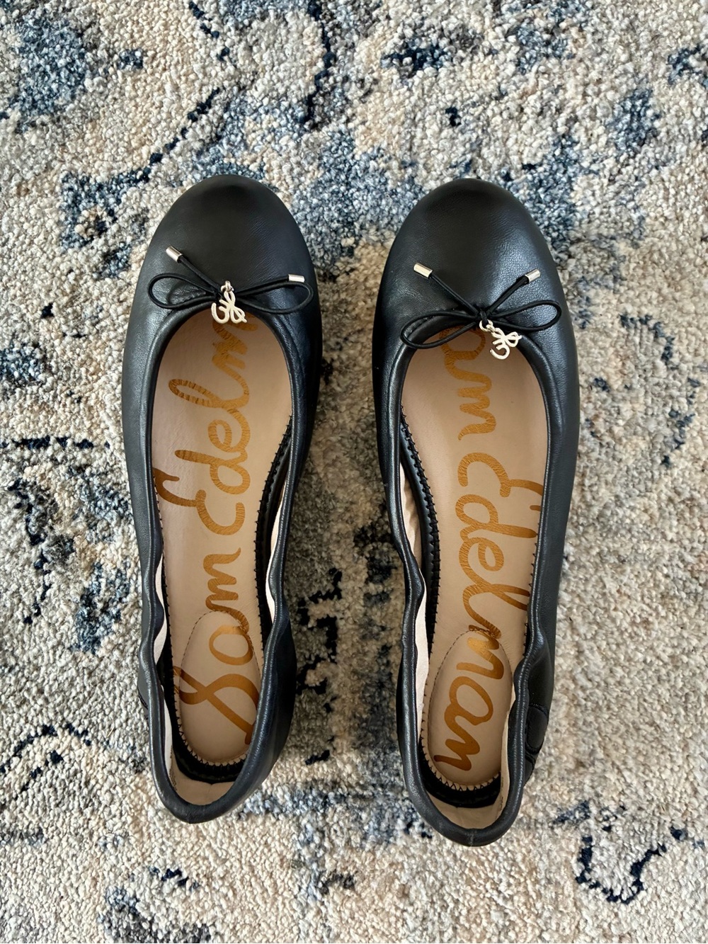 Sam Edelman Felicia Ballet Flats Black Leather Size 7.5